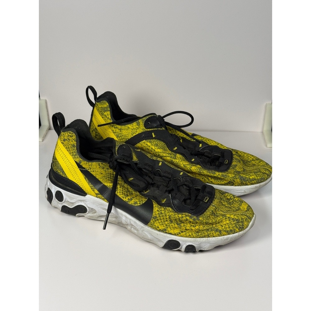Nike React Element 55 CT1551-700 Volt Snakeskin Sneaker Running Womens 10.5 - Picture 2 of 8